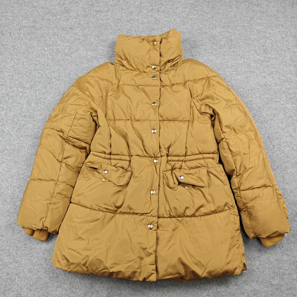 J.CREW Coat Womens XS Extra Small Brown Puffer Mid-Length Insulated Zip